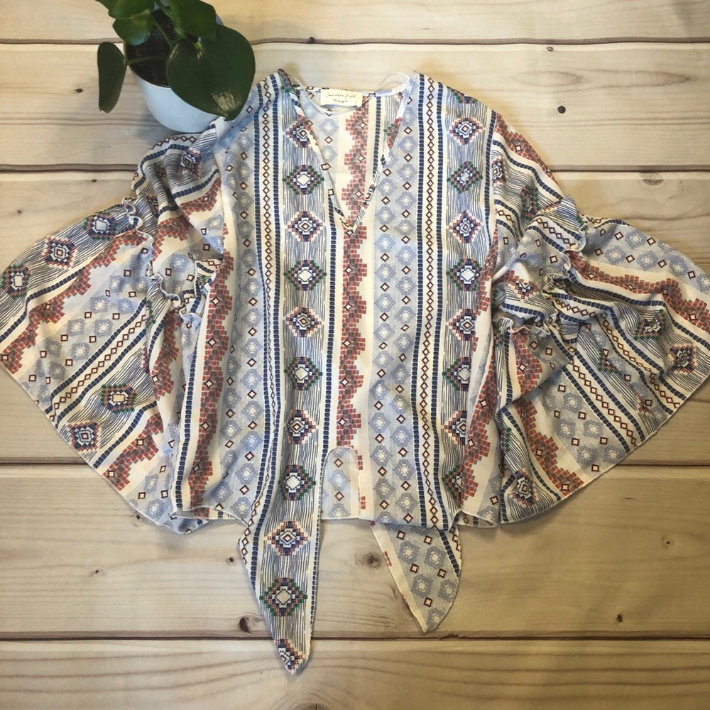 Lavender field printed blouse